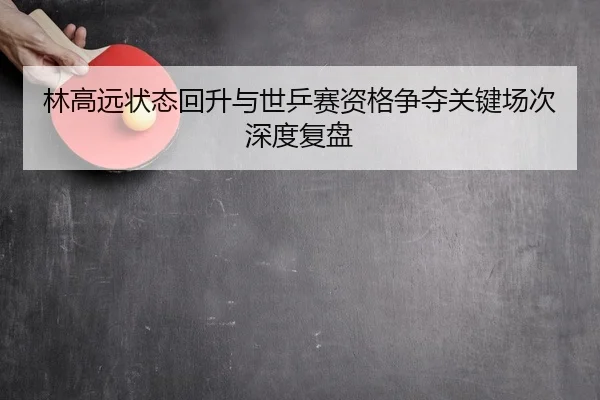 林高远状态回升与世乒赛资格争夺关键场次深度复盘